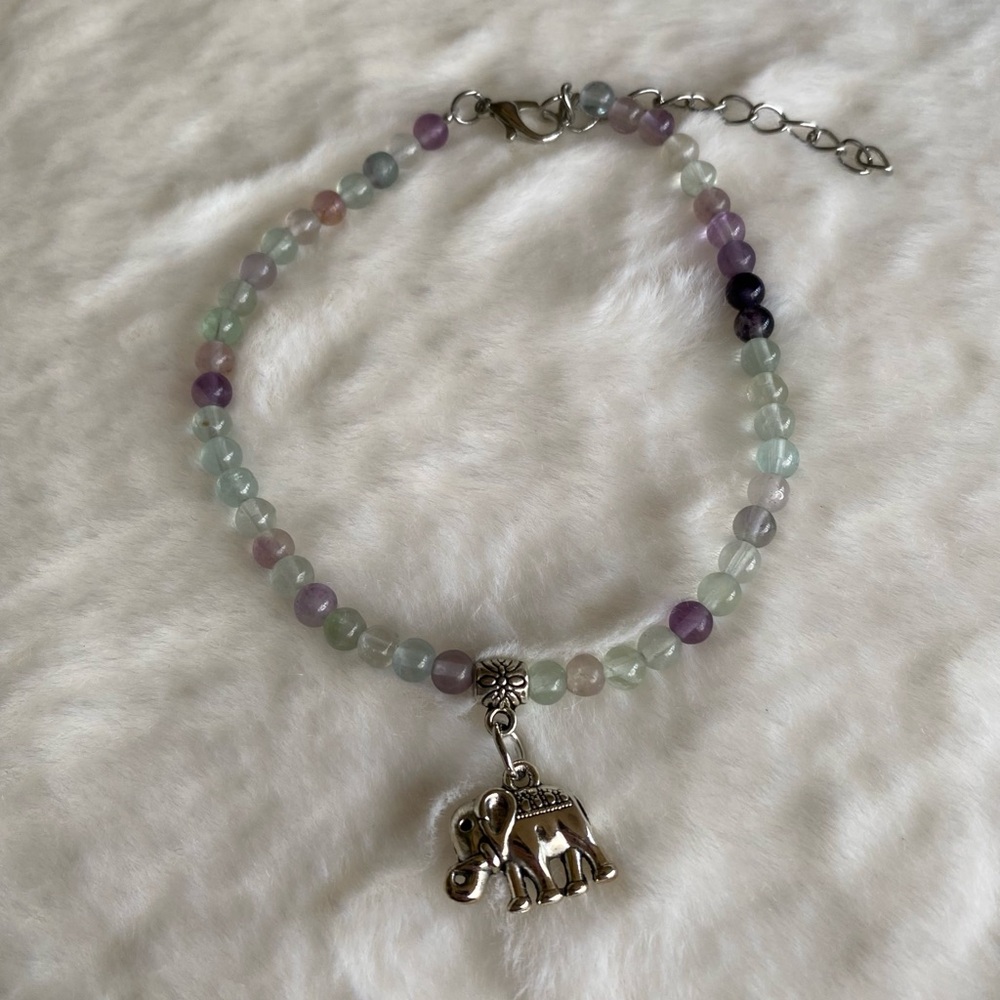 Anklet - Fluorite Elephant